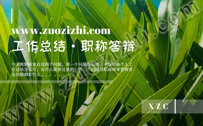 职称评审答辩常见问题 初级职称个人工作总结