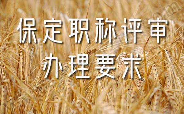 保定职称评审办理要求 保定职称评审
