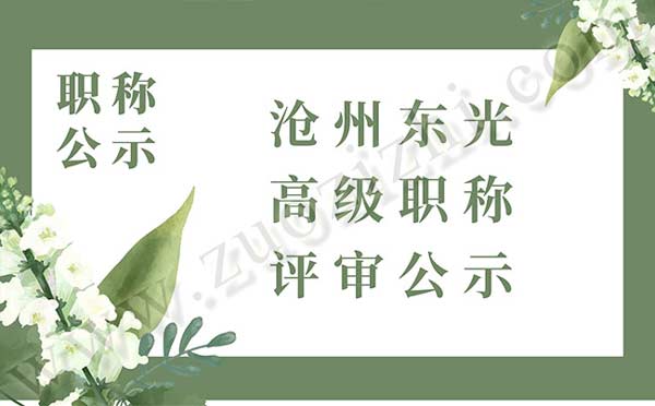 沧州职称评审公示 沧州职称评审