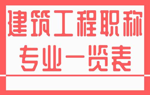 建筑工程职称专业一览表 建筑工程职称专业一览表