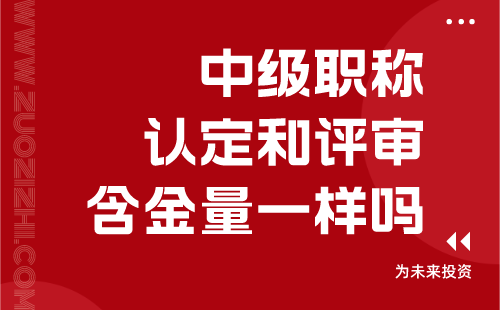 中级职称认定和评审含金量一样吗 中级职称认定和评审含金量一样吗