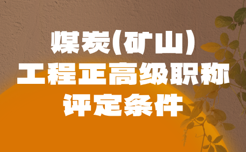 煤炭(矿山)工程正高级职称评定 煤炭(矿山)工程正高级职称